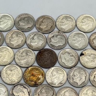 LOT 93: 90% Silver Roosevelt Dimes (50)