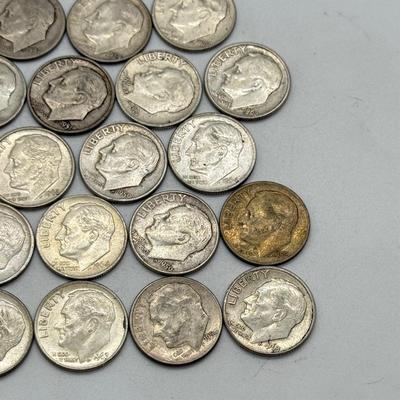 LOT 93: 90% Silver Roosevelt Dimes (50)