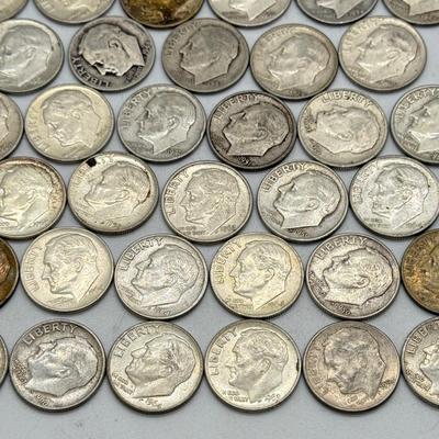 LOT 93: 90% Silver Roosevelt Dimes (50)