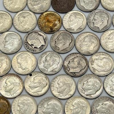 LOT 93: 90% Silver Roosevelt Dimes (50)