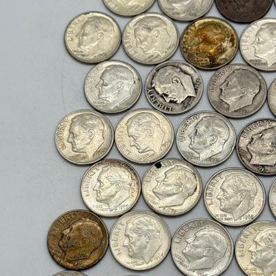 LOT 93: 90% Silver Roosevelt Dimes (50)