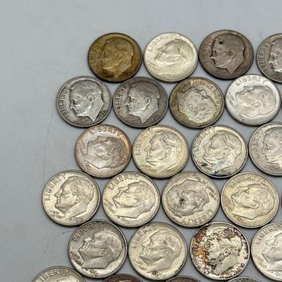 LOT 94: 90% Silver Roosevelt Dimes (50)