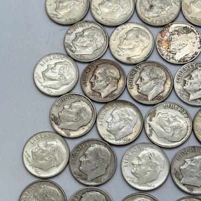 LOT 94: 90% Silver Roosevelt Dimes (50)