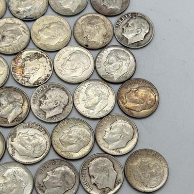 LOT 94: 90% Silver Roosevelt Dimes (50)