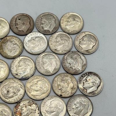 LOT 94: 90% Silver Roosevelt Dimes (50)