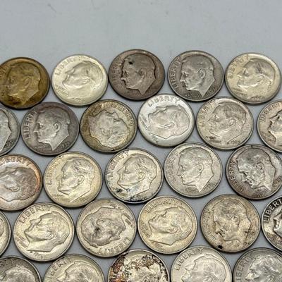 LOT 94: 90% Silver Roosevelt Dimes (50)