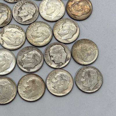 LOT 94: 90% Silver Roosevelt Dimes (50)