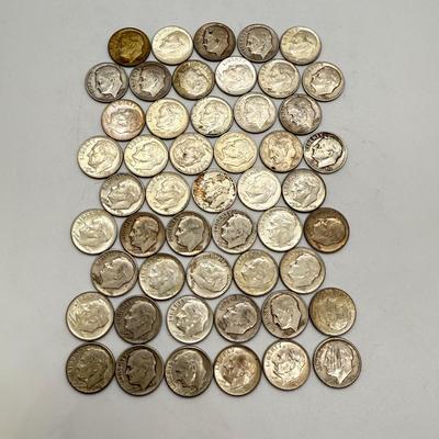 LOT 94: 90% Silver Roosevelt Dimes (50)