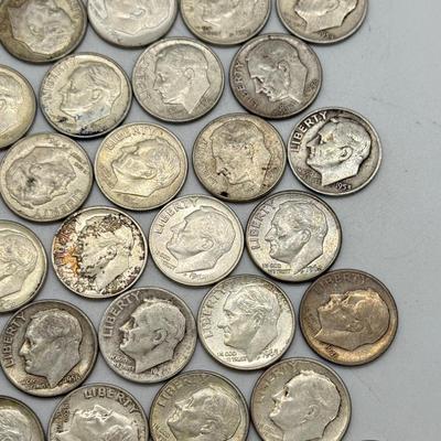 LOT 94: 90% Silver Roosevelt Dimes (50)