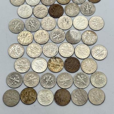 LOT 95: 90% Silver Roosevelt Dimes (50)