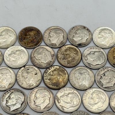 LOT 95: 90% Silver Roosevelt Dimes (50)