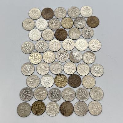 LOT 95: 90% Silver Roosevelt Dimes (50)