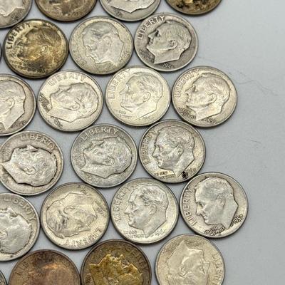 LOT 95: 90% Silver Roosevelt Dimes (50)
