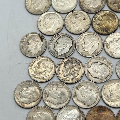 LOT 95: 90% Silver Roosevelt Dimes (50)