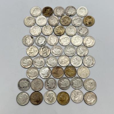 LOT 95: 90% Silver Roosevelt Dimes (50)