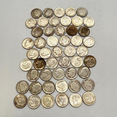 LOT 96: 90% Silver Roosevelt Dimes (50)