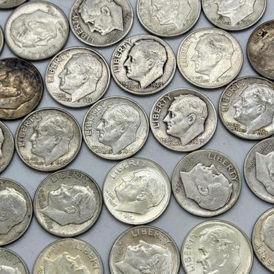 LOT 96: 90% Silver Roosevelt Dimes (50)