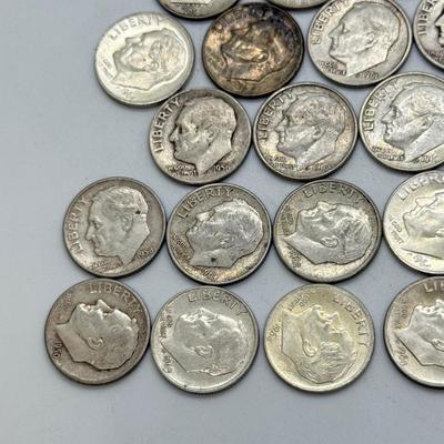 LOT 96: 90% Silver Roosevelt Dimes (50)