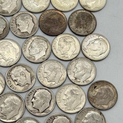 LOT 96: 90% Silver Roosevelt Dimes (50)