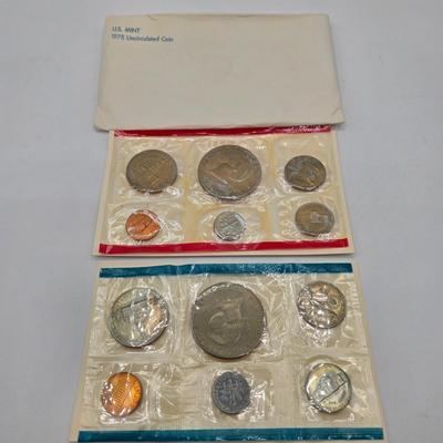 LOT 124: U.S. Mint Uncirculated Coin Sets from 1969, 1971, 1973, 1975, and Special Mint Set from 1965