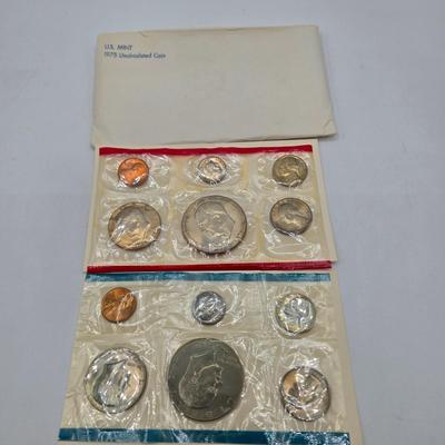 LOT 124: U.S. Mint Uncirculated Coin Sets from 1969, 1971, 1973, 1975, and Special Mint Set from 1965
