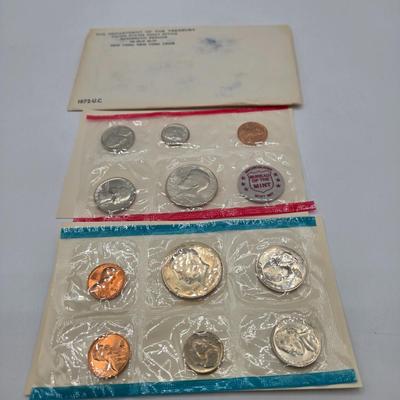 LOT 125: U.S. Mint Uncirculated Coin Sets from 1968, 1969, & 1972 and Special Mint Set from 1965