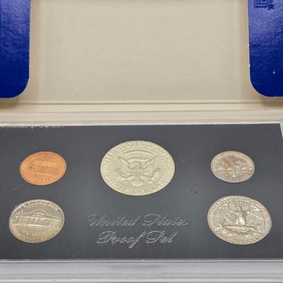 LOT 131: 1971 Eisenhower Proof Dollar, 1968, 1969, 1971, 1972, 1973, & 1974 Proof Set, and 1971 Uncirculated 40% Silver Eisenhower...