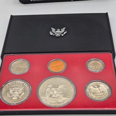 LOT 131: 1971 Eisenhower Proof Dollar, 1968, 1969, 1971, 1972, 1973, & 1974 Proof Set, and 1971 Uncirculated 40% Silver Eisenhower...