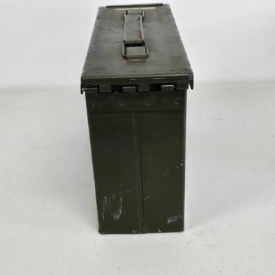 LOT Vintage Metal Box, U.S. Military Ammunition Box, and U.S. Army M1 .30 Caliber Ammunition Box
