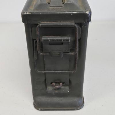 LOT Vintage Metal Box, U.S. Military Ammunition Box, and U.S. Army M1 .30 Caliber Ammunition Box
