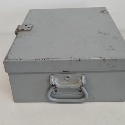 LOT Vintage Metal Box, U.S. Military Ammunition Box, and U.S. Army M1 .30 Caliber Ammunition Box