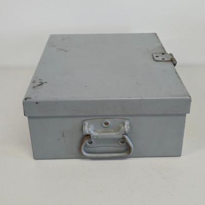 LOT Vintage Metal Box, U.S. Military Ammunition Box, and U.S. Army M1 .30 Caliber Ammunition Box