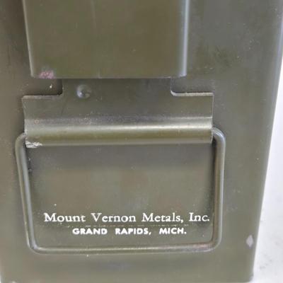 LOT Vintage Metal Box, U.S. Military Ammunition Box, and U.S. Army M1 .30 Caliber Ammunition Box