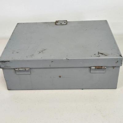 LOT Vintage Metal Box, U.S. Military Ammunition Box, and U.S. Army M1 .30 Caliber Ammunition Box
