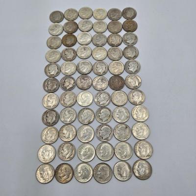 LOT 138: Sixty-Six 90% Silver Roosevelt Dimes
