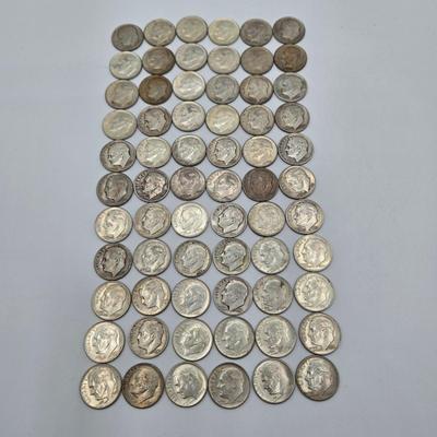 LOT 138: Sixty-Six 90% Silver Roosevelt Dimes