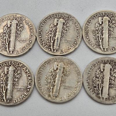 LOT 139: Thirty-Four 90% Silver Mercury Dimes