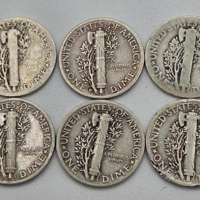 LOT 139: Thirty-Four 90% Silver Mercury Dimes