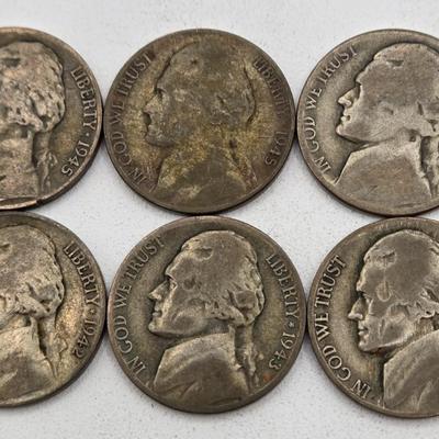 LOT 141: Fifty-Eight Wartime Silver Nickels