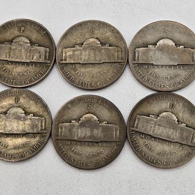 LOT 141: Fifty-Eight Wartime Silver Nickels