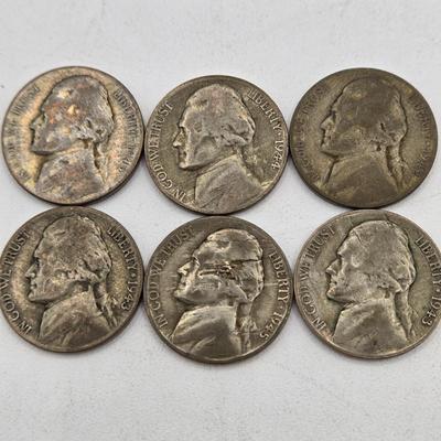 LOT 141: Fifty-Eight Wartime Silver Nickels