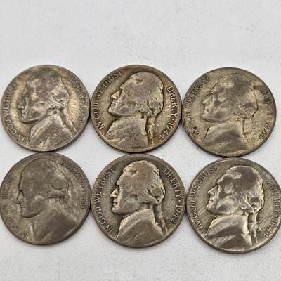 LOT 141: Fifty-Eight Wartime Silver Nickels