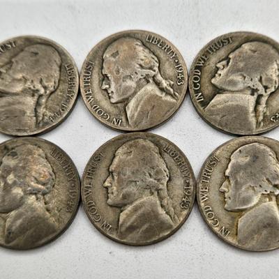 LOT 141: Fifty-Eight Wartime Silver Nickels
