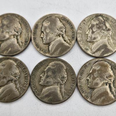 LOT 141: Fifty-Eight Wartime Silver Nickels