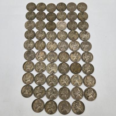 LOT 141: Fifty-Eight Wartime Silver Nickels