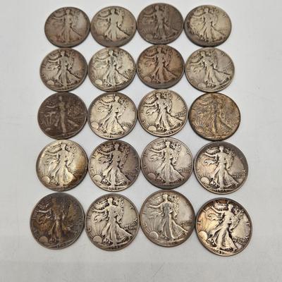 LOT 144: Twenty Silver Walking Liberty Half Dollars