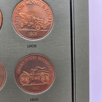 LOT 146: The Franklin Mint Collection of Antique Car Coins, Vintage Bronze Coin Commemorating Inauguration of Dwight D. Eisenhower and More