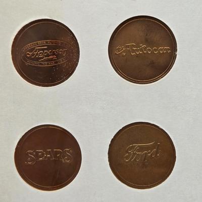 LOT 146: The Franklin Mint Collection of Antique Car Coins, Vintage Bronze Coin Commemorating Inauguration of Dwight D. Eisenhower and More