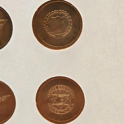 LOT 146: The Franklin Mint Collection of Antique Car Coins, Vintage Bronze Coin Commemorating Inauguration of Dwight D. Eisenhower and More