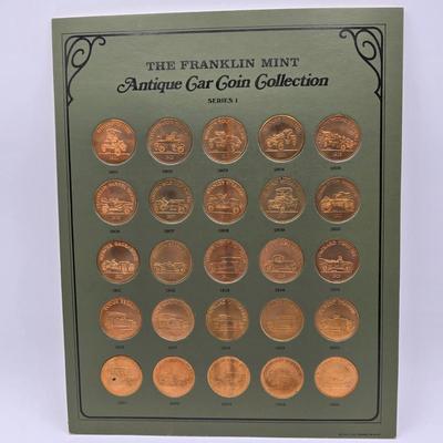 LOT 146: The Franklin Mint Collection of Antique Car Coins, Vintage Bronze Coin Commemorating Inauguration of Dwight D. Eisenhower and More